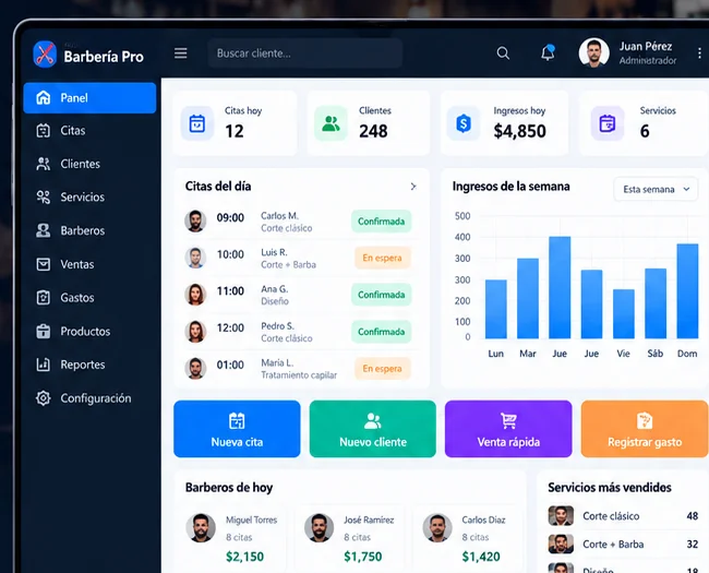 Vista previa de Sistema de Barbería Pro
